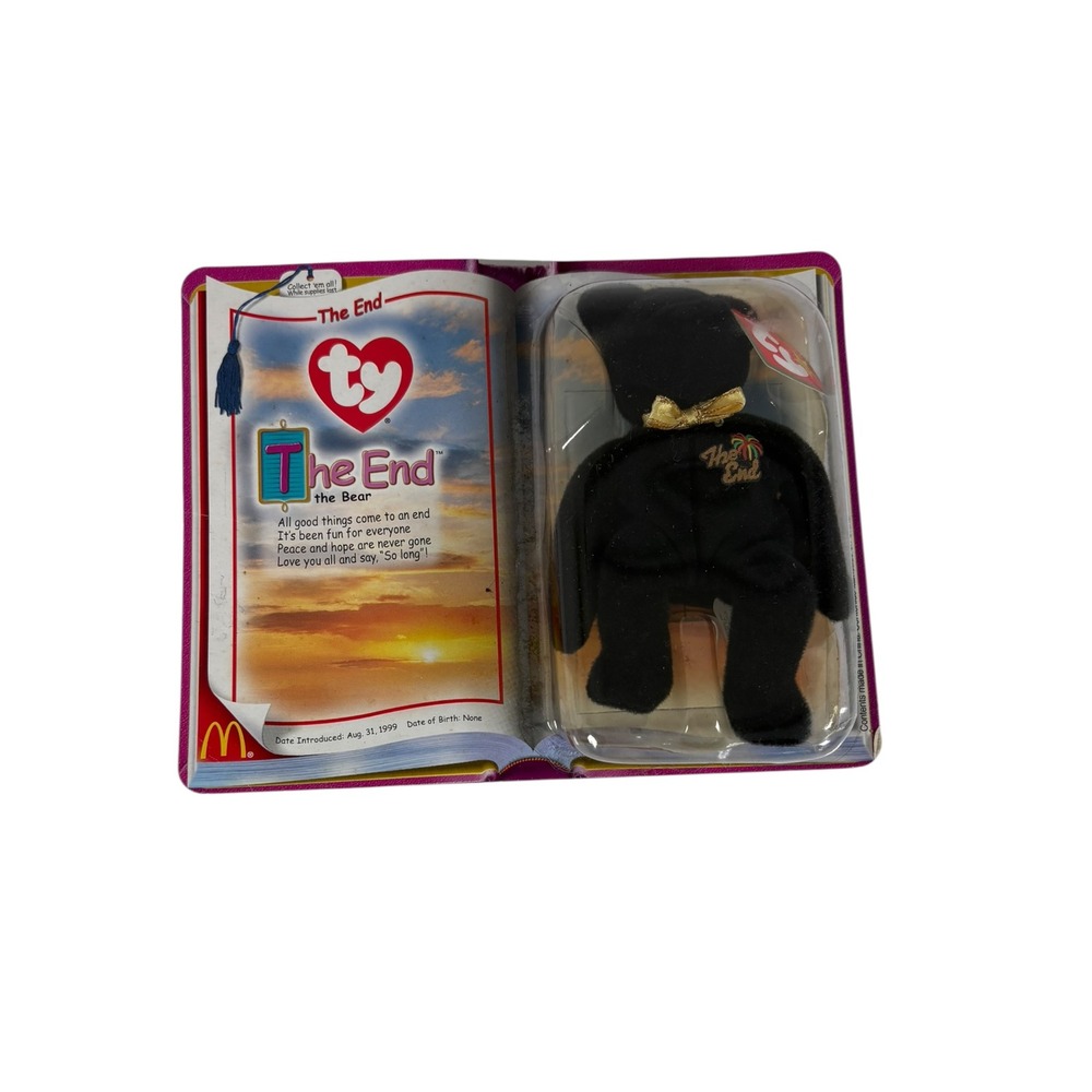 Ty Teenie Beanie Baby Kids OS Black New The End Bear McDonald's 2000 Toy